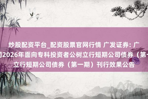 炒股配资平台_配资股票官网行情 广发证券: 广发证券股份有限公司2026年面向专科投资者公树立行短期公司债券（第一期）刊行效果公告